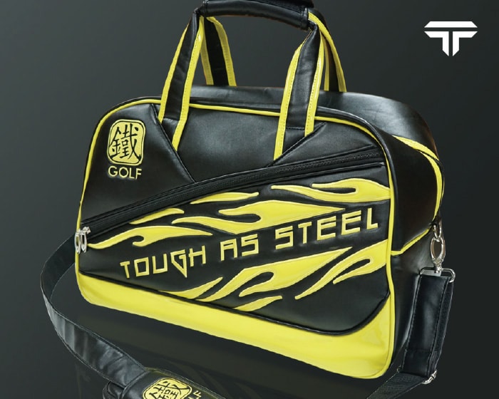 PU Leather Grip Bag Black Yellow
