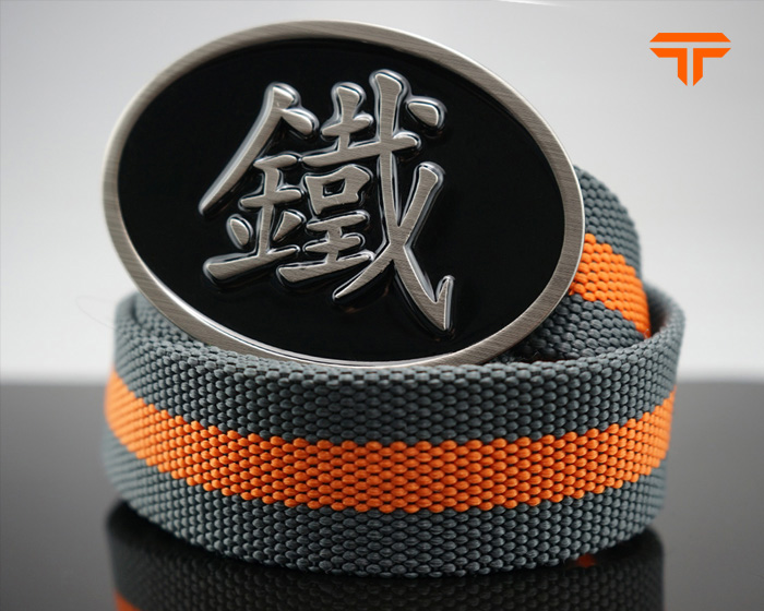 Dual Color Painted Buckle Nylon Belt