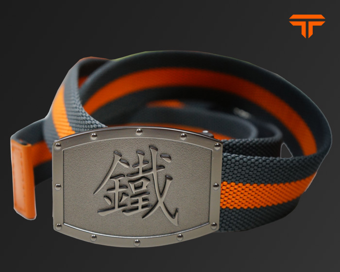 Dual Color Rivet Buckle Nylon Belt