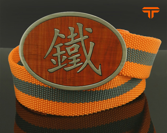 Dual Color Woody Buckle Nylon Belt